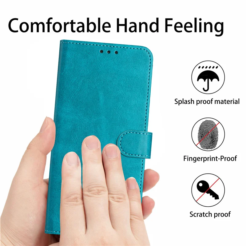 Leather Flip Case with Magnetic Wallet and Stand Function