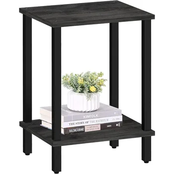 End Table, Set of 2, Side Table, Nightstand, 2-Tier Storage Shelf, Sofa Table for Small Space, Living Room 6