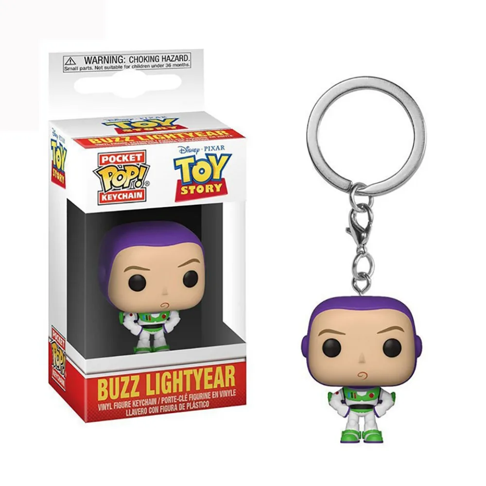 FUNKO POP Anime Toy Story Keychain Popular Doll Woody Buzz Lightyear Model Backpack Pendant Funny Christmas Gifts Toys Keychain 3