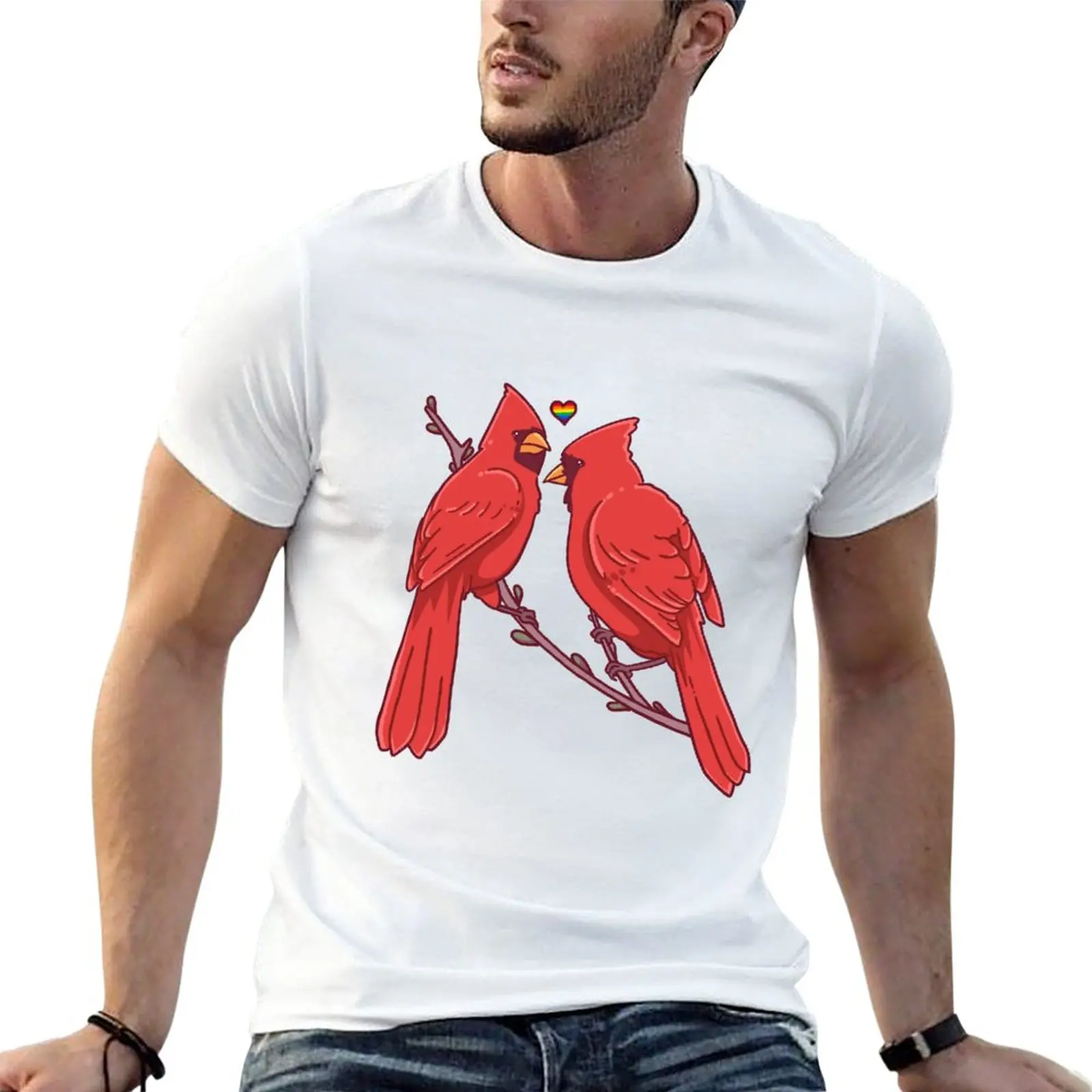 

Gay Cardinals T-Shirt korean fashion animal prinfor boys clothes for men