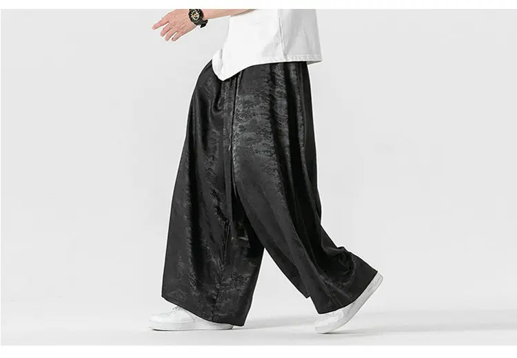 Men Loose Harem Pants Vintage Casual Wide-Leg Trousers Male Belt Jogger Oversized Men Pants Streetwear Clothes