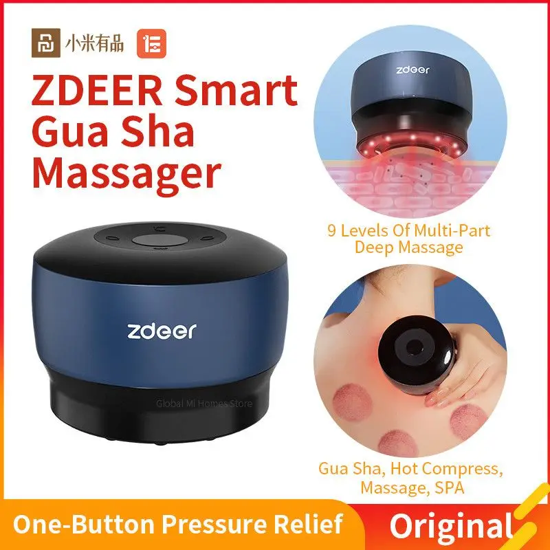 Portable Scrape Massager Zdeer Smart Cupping Vacuum Suction Cups Magnet Therapy Guasha Scraping Electric Neck Massag