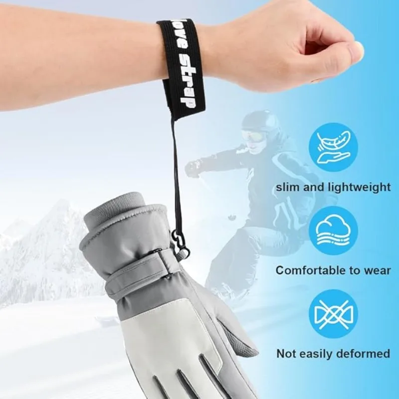 Skiing Sport Glove Straps Elastic Wrist Leash Glove Strap Handcuffs Glove Strap for Ski Snowboarding Mountaineering Accessories 4