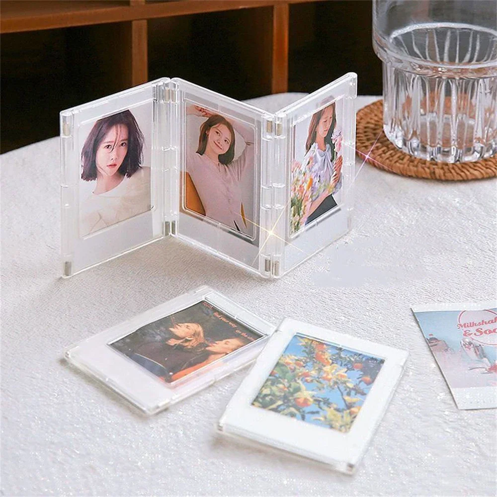 

5PCS Magnetic Photo Frame Acrylic 3-inch Transparent Photo Card Display Frame Desktop Setting DIY Magnetic Refrigerator Magnet