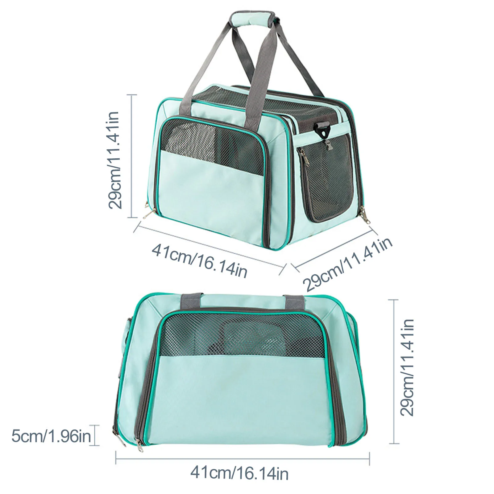 Foldable Cat Carrier, Comfortable & Portable Soft-Sided Travel Bag