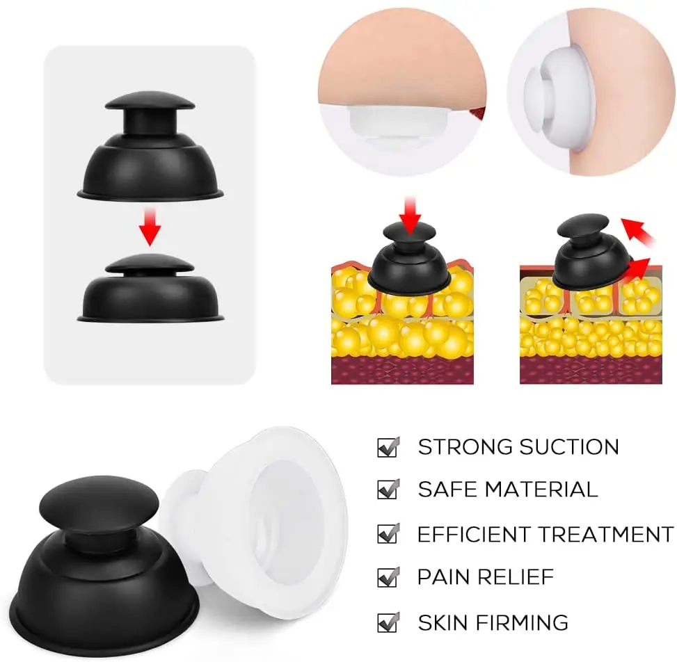 1/12Pcs Silicone Cupping Therapy Set Cups Massage Professional Vacuum Cupping Anti Cellulite Suction Cup Facial Body Pain Relief 3