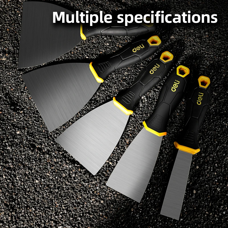 Putty Knife Scraper DELI 2'' 3'' 4'' Putty Trowel Grease Knife Professional Grease Knife Scrapers Dry Wall Scraper Decorative Paint Tools