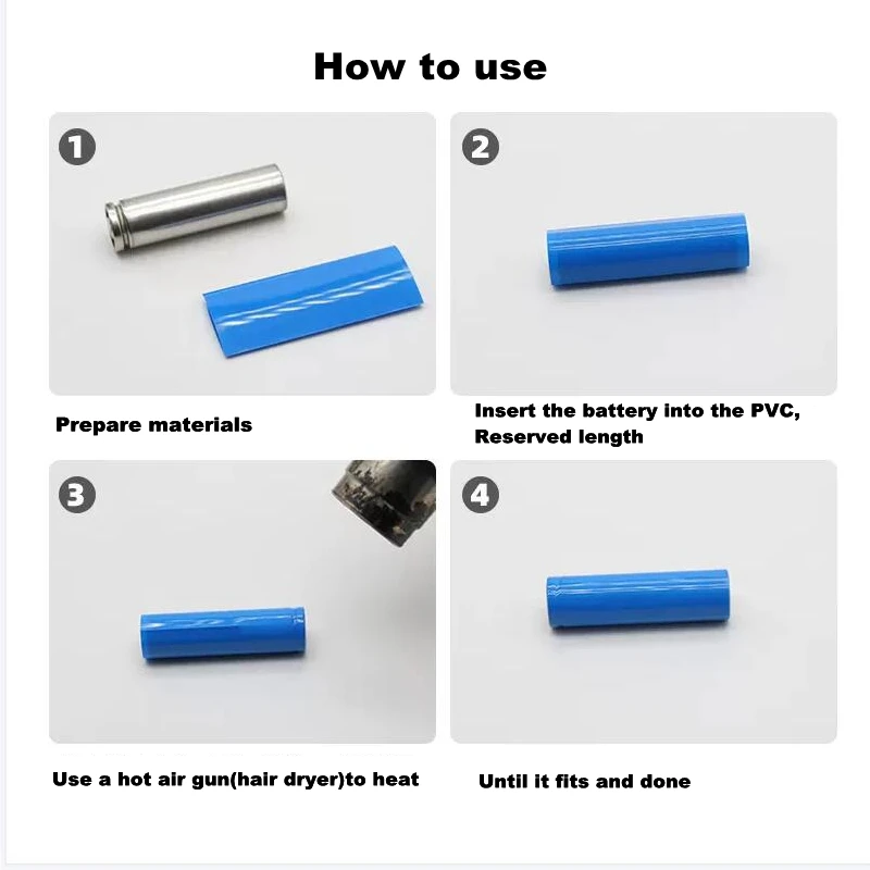 5Pcs/Lot 18650 21700 Battery PVC Protected Cover Skin Heat Shrink Tube Pack Insulated Film Wrap lithium Case Cable Sleeve heat shrink tubing