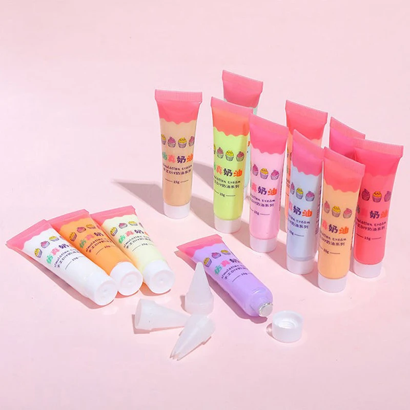 6Pcs Simulation Whipped Cream Glue Set DIY Phone Case Cream Clay Glues for  Art Craft Projects - AliExpress