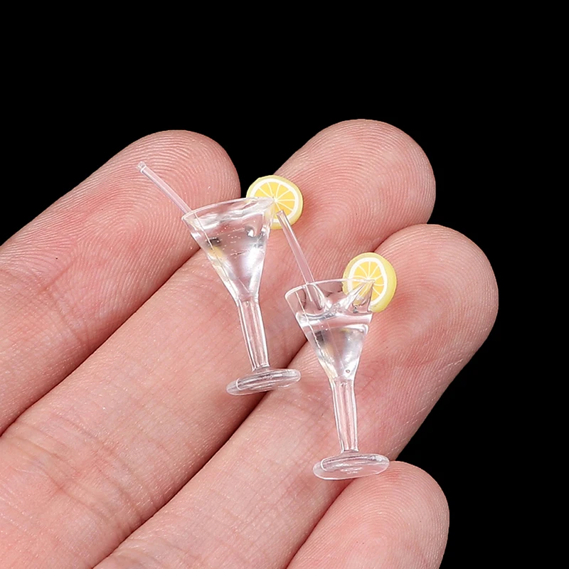 

2PCS 1:12 Dollhouse miniture Drink lemon juice Cups Kitchen Accessories Toys