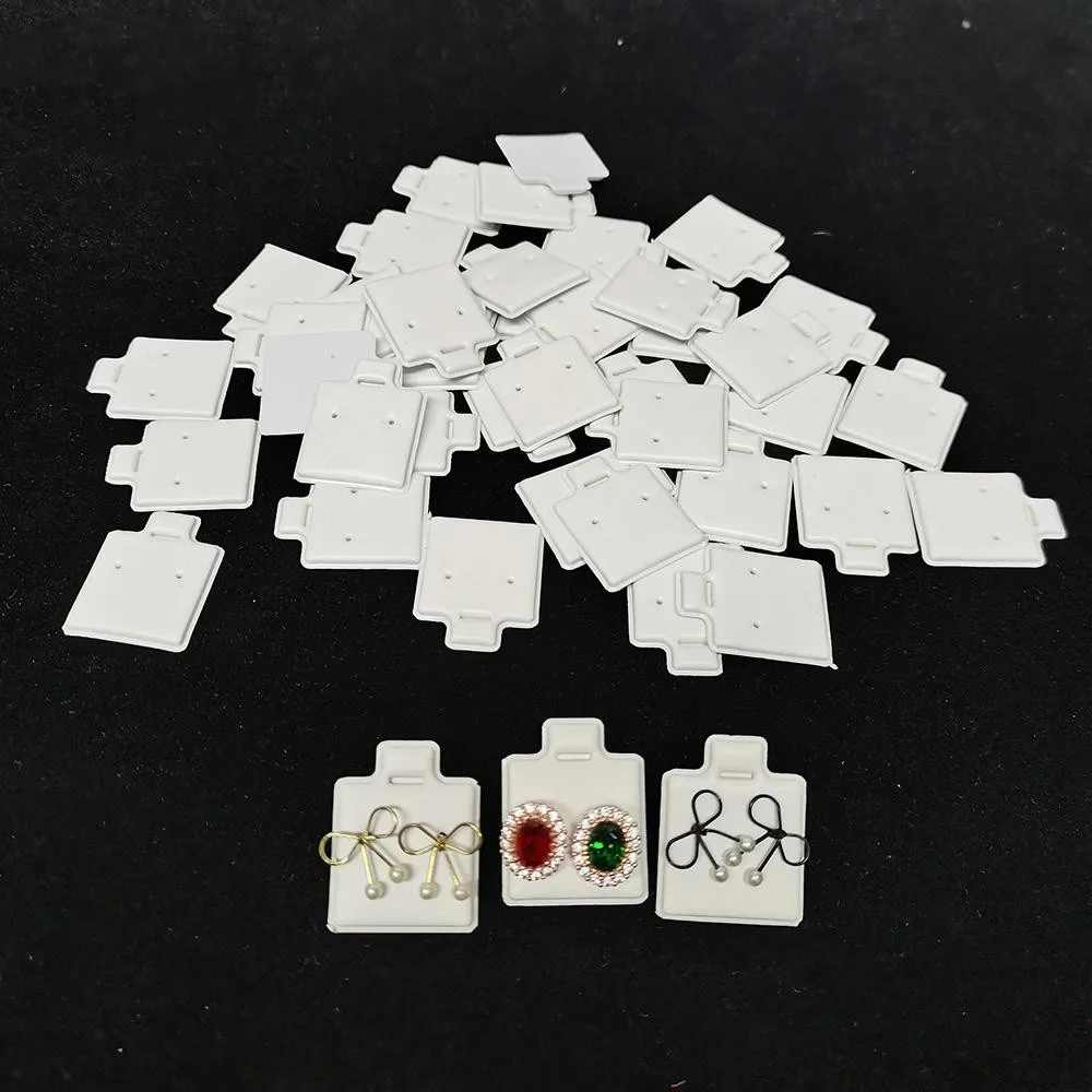 100pcs/bag Ear Studs Holder White Puff Pad Earring Cards Jewelry Display Holder Tray Insert Organizer Bulk Wholesale