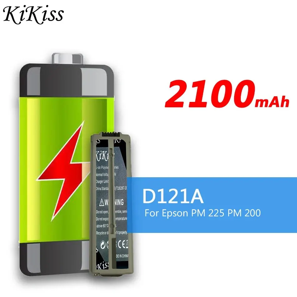 

KiKiss Battery D121A (C12C831082) 2100mAh For Epson PictureMate 200 Charm PM 200/Printer Charm PM 225 Replacement Bateria