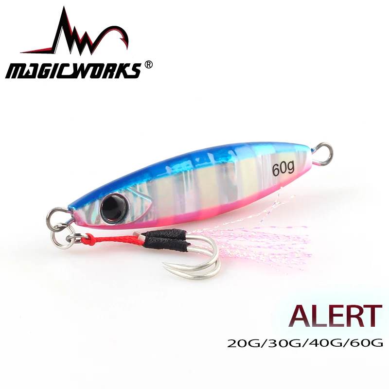 

MAGIC WORKS Metal Jig Saltwater Jigging Spoon 20G 30G 40G 60G Off Shore Casting Artificial Bait For Sea Bass Fishing Lure Tackle