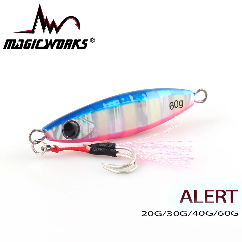 MAGIC WORKS Metal Jig Saltwater Jigging Spoon 20G 30G 40G 60G Off Shore  Casting Artificial Bait For Sea Bass Fishing Lure Tackle