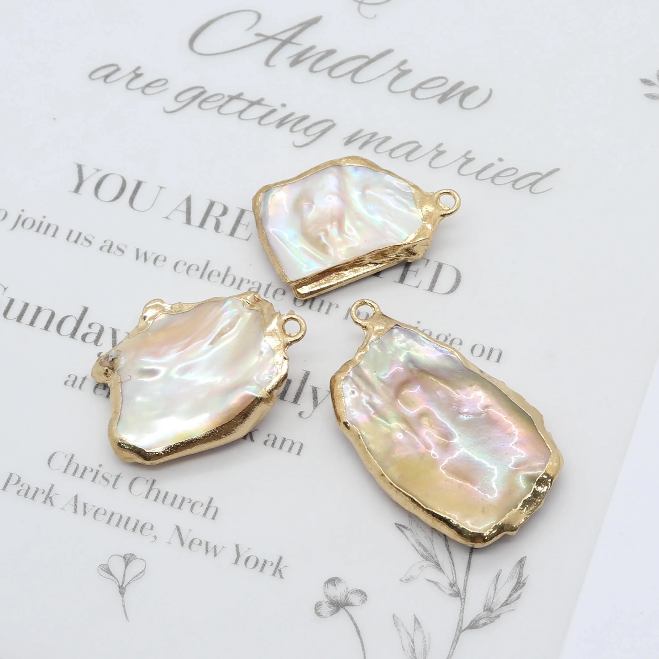 

2pcs Natural Freshwater Pearl Baroque Irregular Pendant Elegant Ladies Fine Jewelry Fashion DIY Necklace Earring Accessories