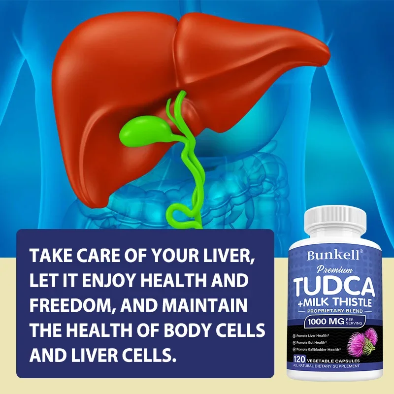 TUDCA + Milk Thistle Blend-1000 Mg, Supports Healthy Liver Function, Intestinal Health, and Promotes Gallbladder Health