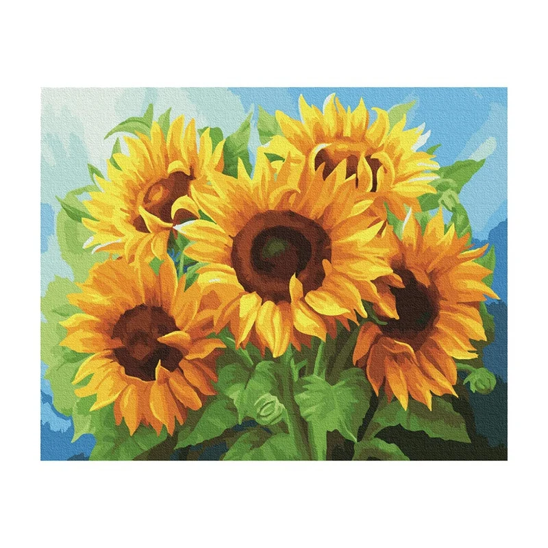 

Paint By Numbers For Adults Beginner,DIY Oil Painting On Canvas,Arts Craft For Wall Decor-Sunflower 16 Inchx20 Inch