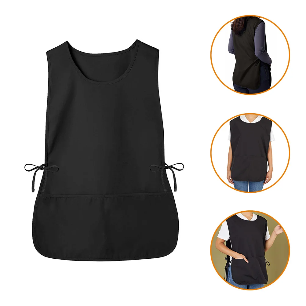 

Work Cleaning Attendant Apron Handy For Men Barber Sleeveless Decorative Hair Stylist Polyester