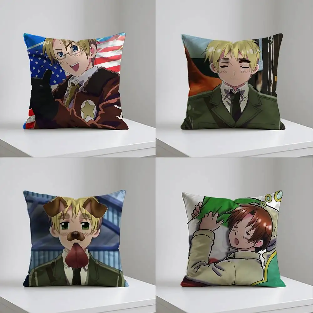 Cute-H-hetalia World Stars-S 재미있는 케이스 플러시 패브릭 부드러운 베개 커버 양면 인쇄 쿠션 커버 가정용 선물