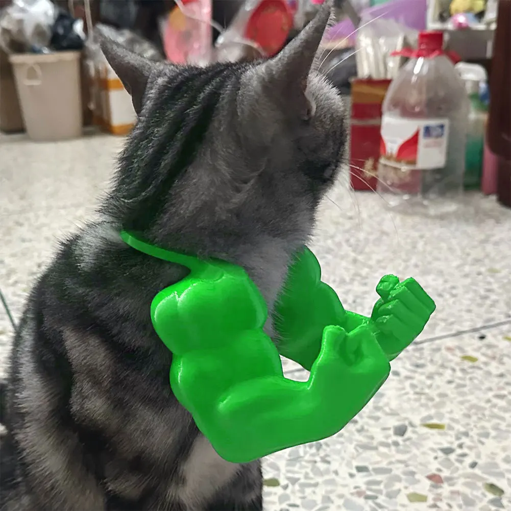 Funny Cat Muscle Arm Clothing Decoration Prop 3D Printed Cat Neck Arms Pet Interactive Neck Hanging Toy Role-playing Accessories