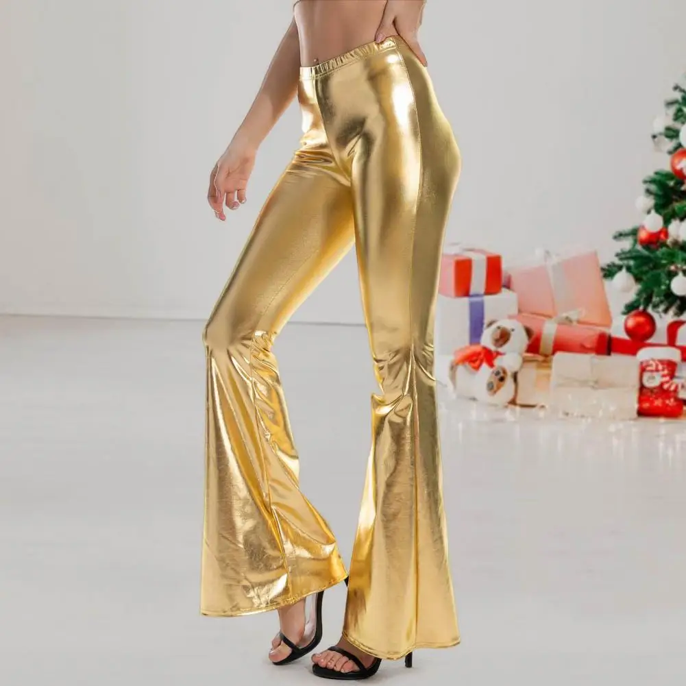 

Sexy Dancer Pants Bodycon Holographic Flared Pants Stretchy Flared Trousers