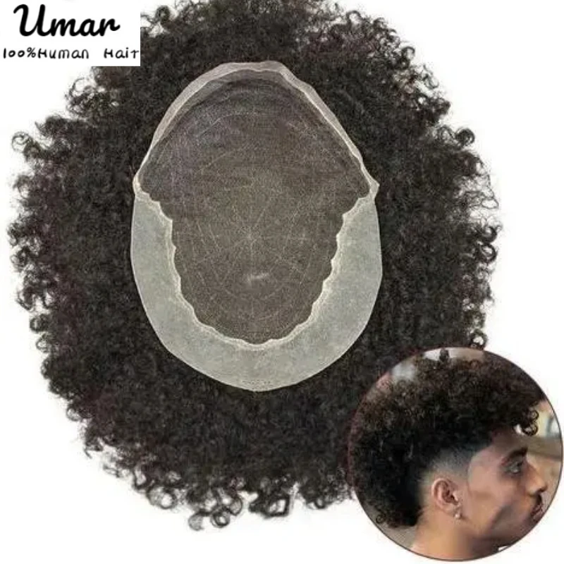 

Q6 Curly Hair Toupee For Men Lace&PU Base Curly Hair System Unit Toupee Wig For Men Durable Afro Male Hair Prosthesis Men's Wigs