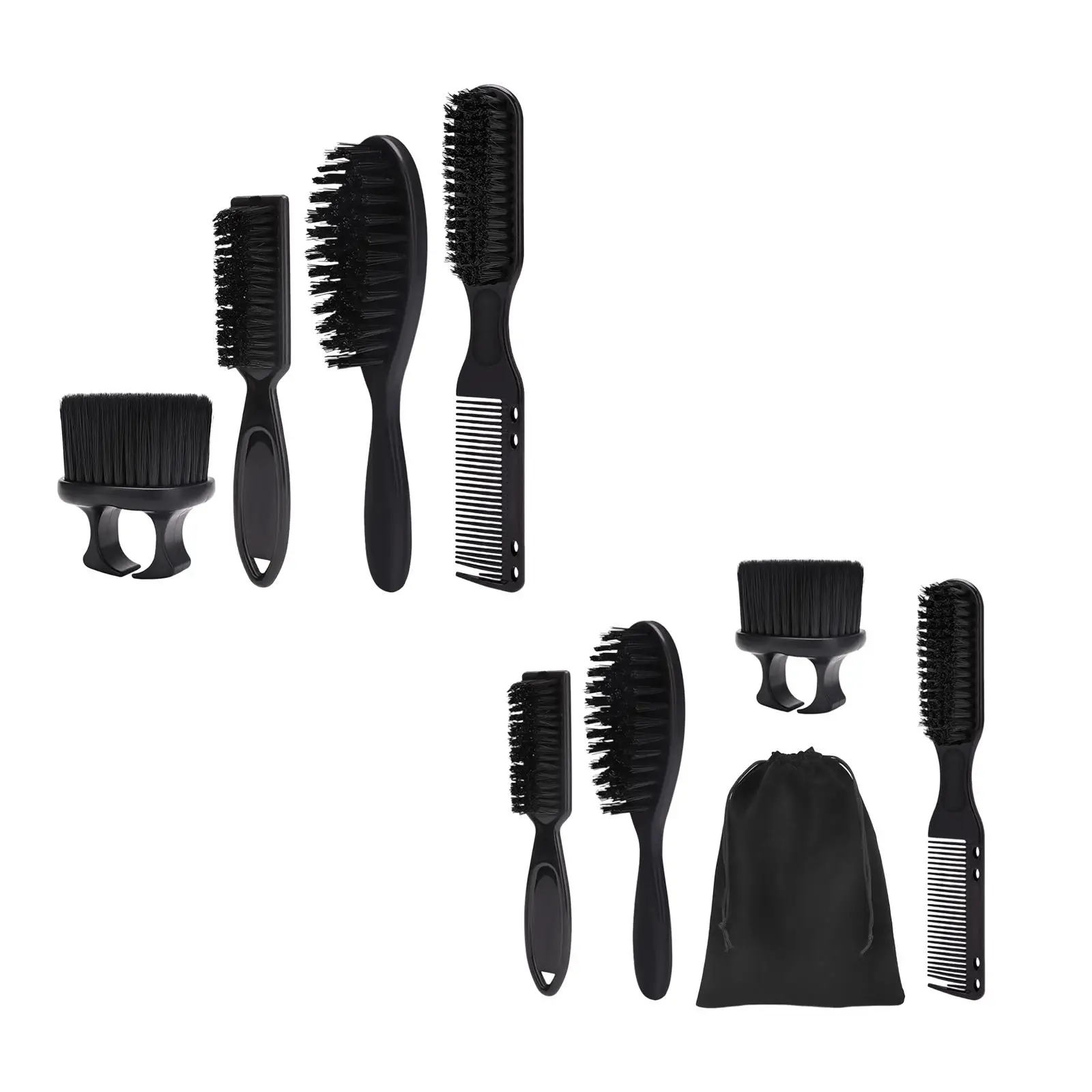 Barber Brush and Barber Comb Set Reusable Portable Barber Cleaning Hairbrush for Dad Salon Hair Cutting Men Father`s Day Gifts