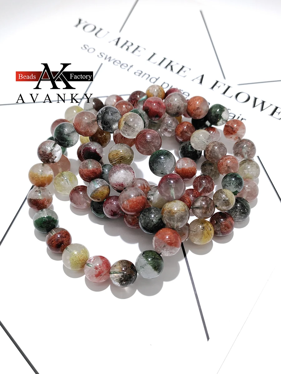 Natural Color Ghost Crystal Green ghost Single Lap Necklace For Women Girl Birthday Gift Fresh Bracelets Fashion Jewelry 8-12mm