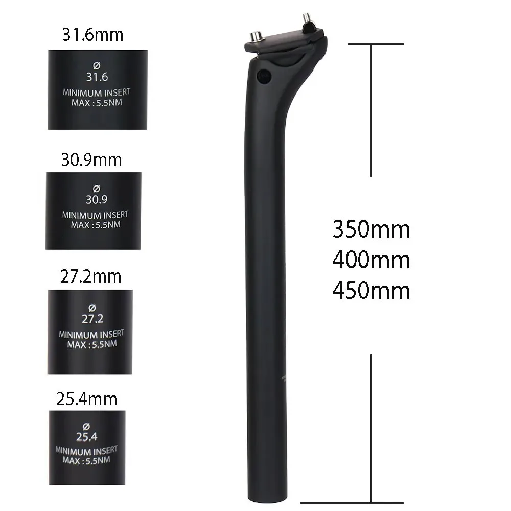 Description Picture 5 of itemELITAONE MTB Carbon Seat Post 20mm Offset 25.4-31.6mm Clamp 350-450mm Length Mountain/Road Bike Seatpost Lightweight Design