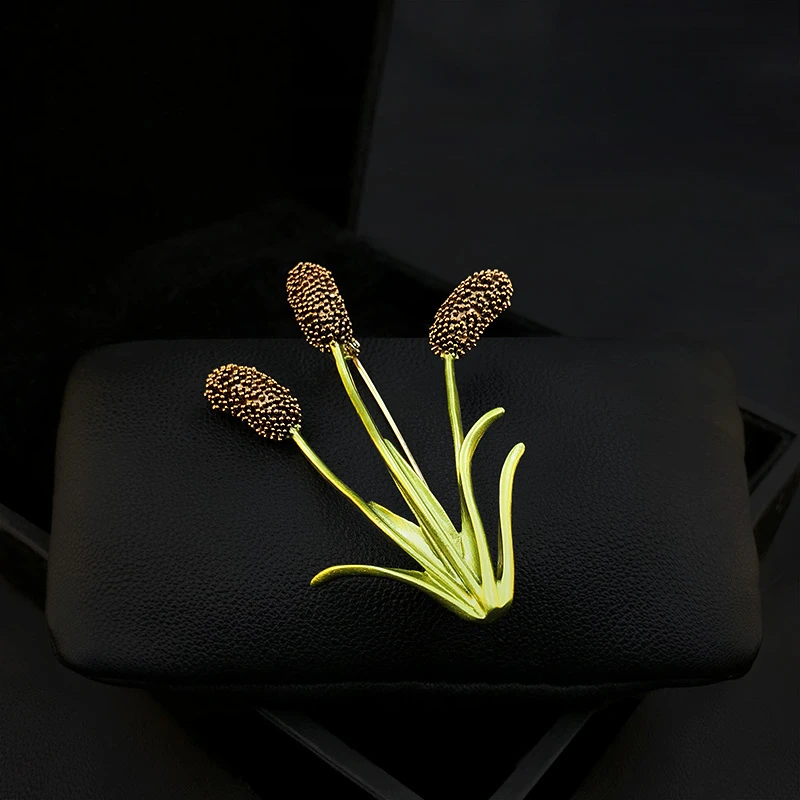 1212 High-Grade Enamel Flower Grass Brooch Fashion Sweater Suit Accessories Women's Luxury Clothes Neckline Pin Jewelry Gifts