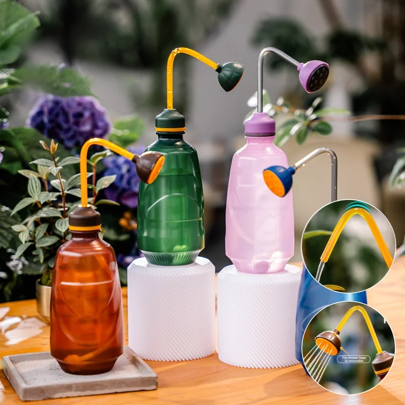 1Pc 450ml Small Watering Can Bottle Watering Spout Bonsai Can For Indoor Seedlings Plant Plastic For House