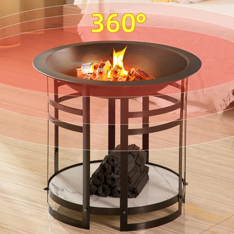 כיריים אש חיצוניות וילה שולחן ברביקיו תנור חימום פנימי תנורי אש מקורה חצר תנור ברביקיו ביתי תנור חימום