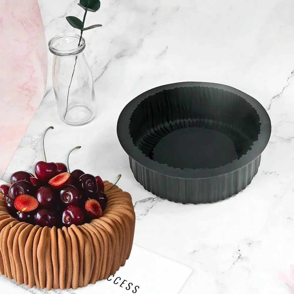 1/6 Cells Baking Cake Molds Cylindrical Coil Texture Heat-Resistant Chocolate Mold DIY Food-Grade Silicone Pudding Mould