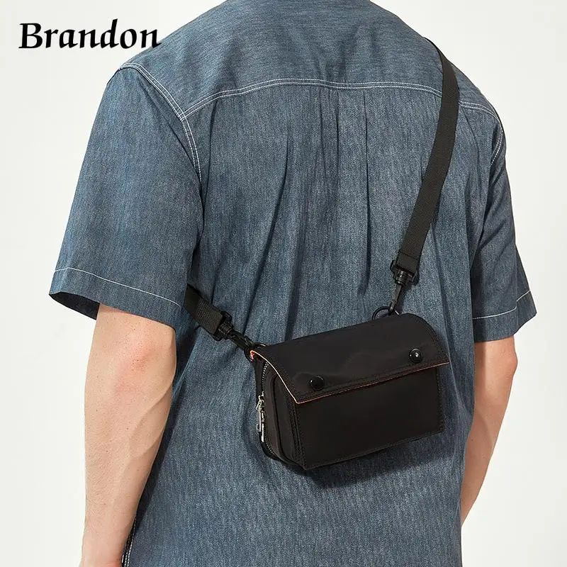

High quality men's fashionable retro crossbody bag single shoulder trendy brand multifunctional waist bag casual mailman bag
