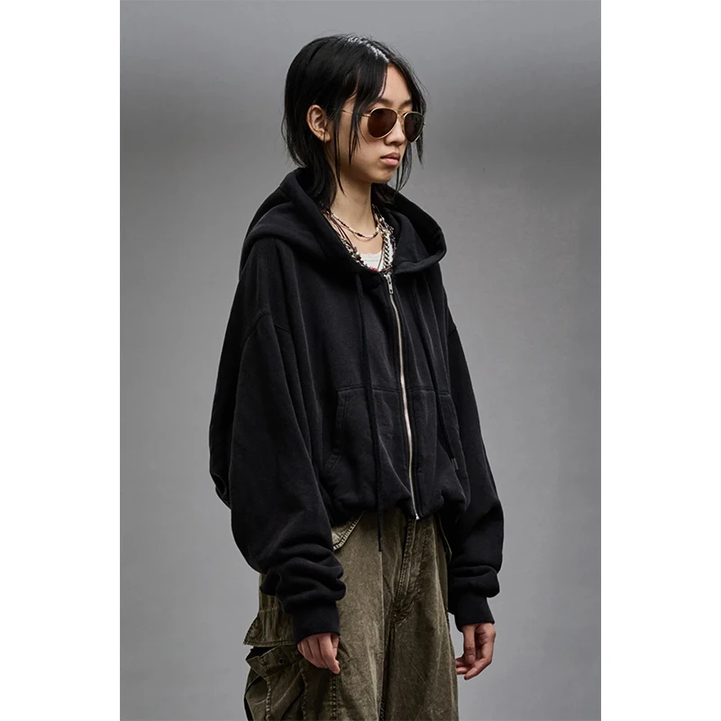 NIGO LP Women's Spring And Autumn Fashion Zipper Cardigan Jacket Long Sleeve Solid Color Pullover Hooded Sweatshirt #nigo61218 4