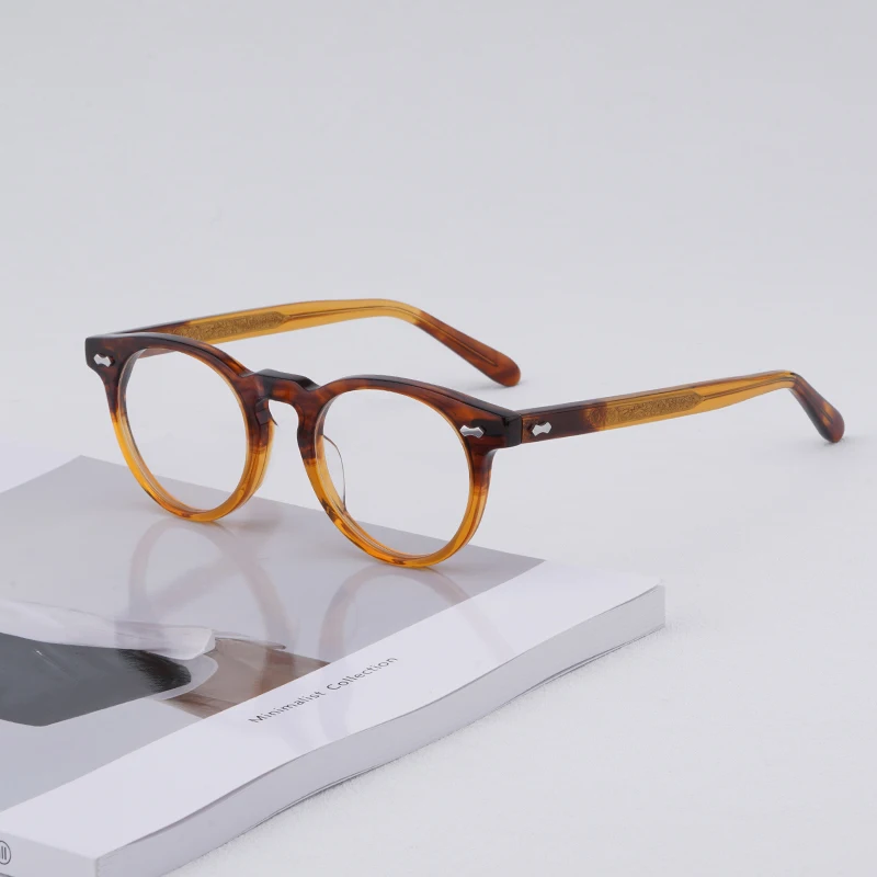 

Japanese Style High Quality Acetate Round Glasses Frame For Men Women Optical Myopia Designer Eyeglasses Prescription Lens