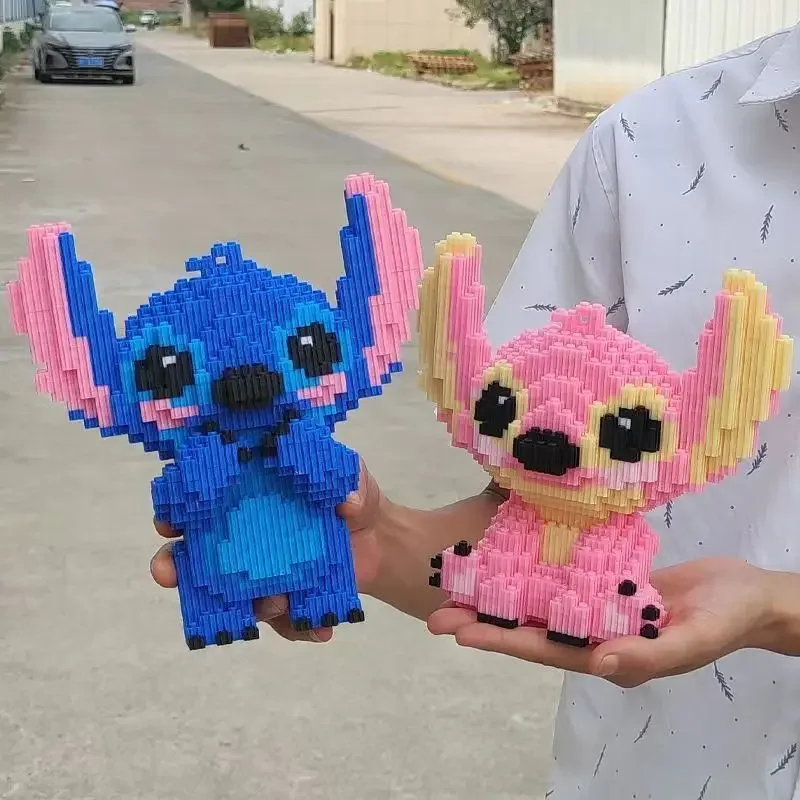 Jouet Nano block Stitch Bleu Rose