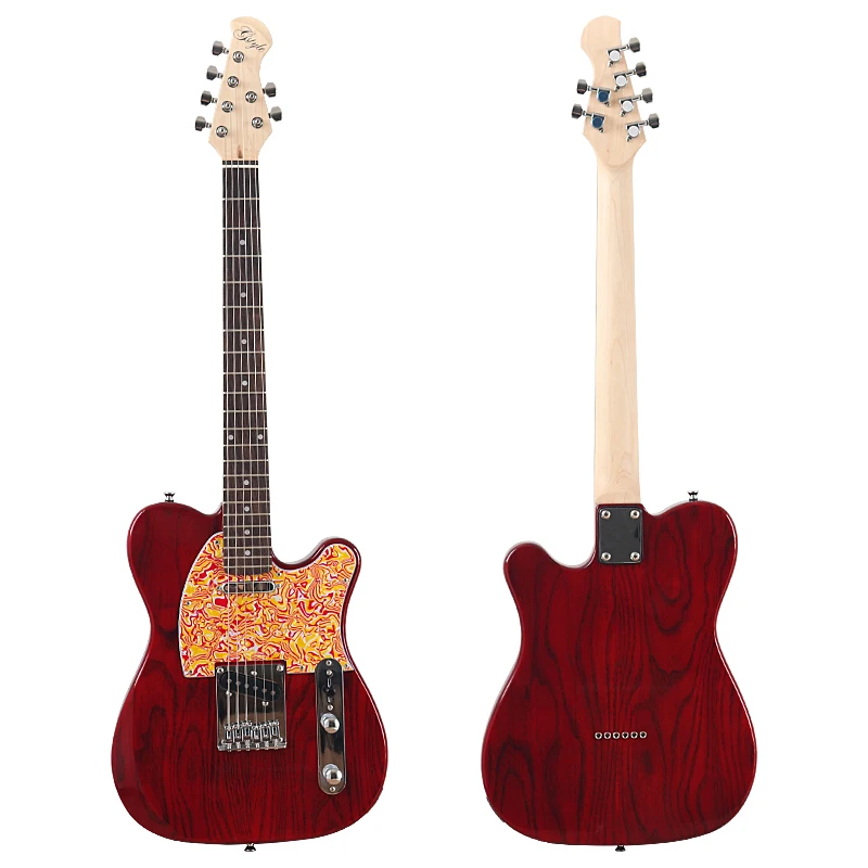 6 Strings Electric Guitar Solid Okoume Body 39 Inch High Glossy Guitar Canada Maple Neck