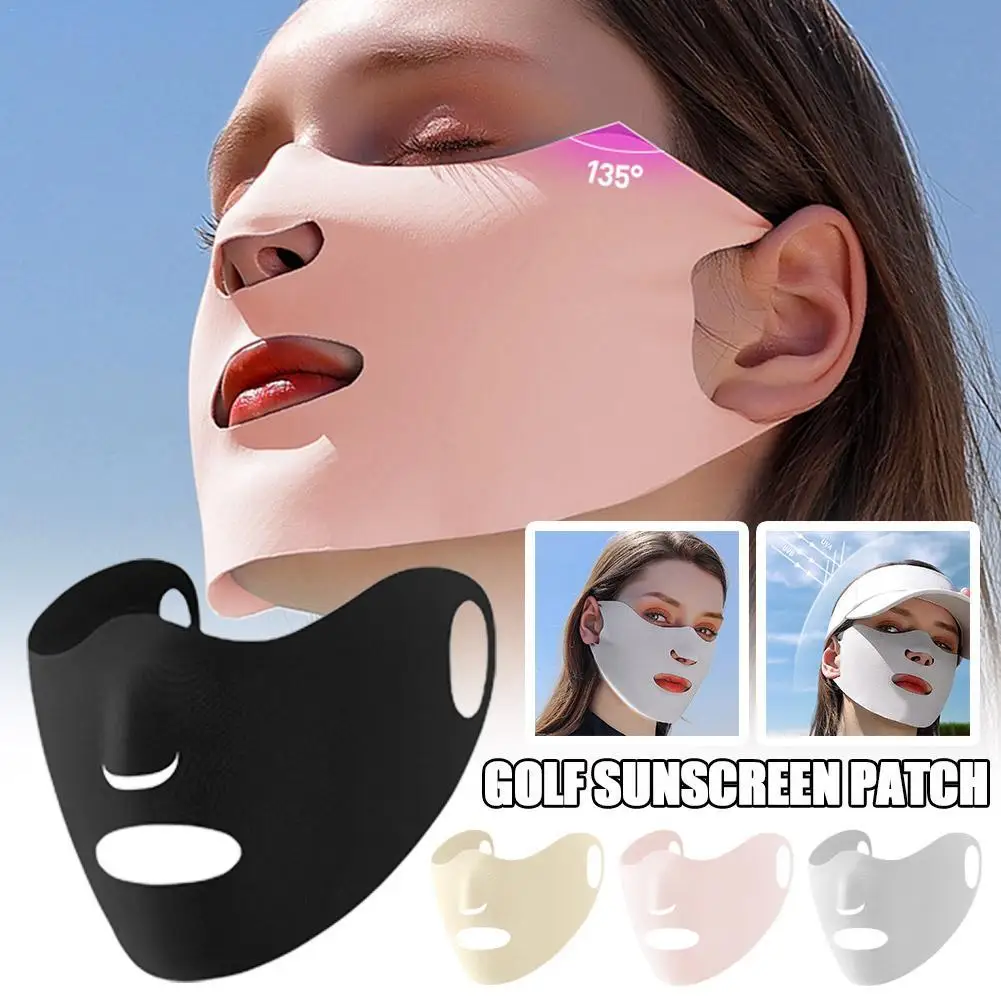 1PC Outdoor Gel Mask Sunscreen Mask Sunblock Face Patch for Golf UV Protection Sports Cycling Breathable Moisturizing Facial Mas