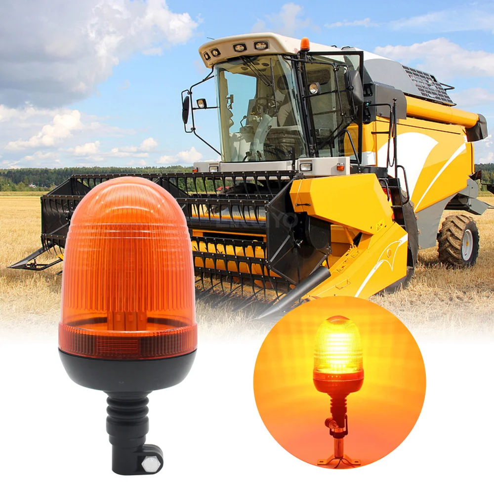 80 LED Rotating Warning Light for John Deere Tractor Truck Flashing Amber Flexible Emergency Strobe Lamp Beacon Forestry Agco