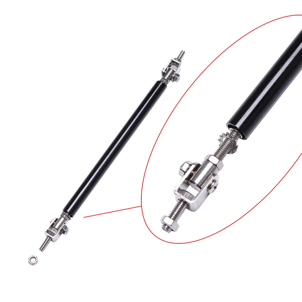 2PCS Universal Racing Car Front Rear Bumper Lip Splitter Spoiler Support Bar Kit Pull Strut Rod Adjustable 15cm