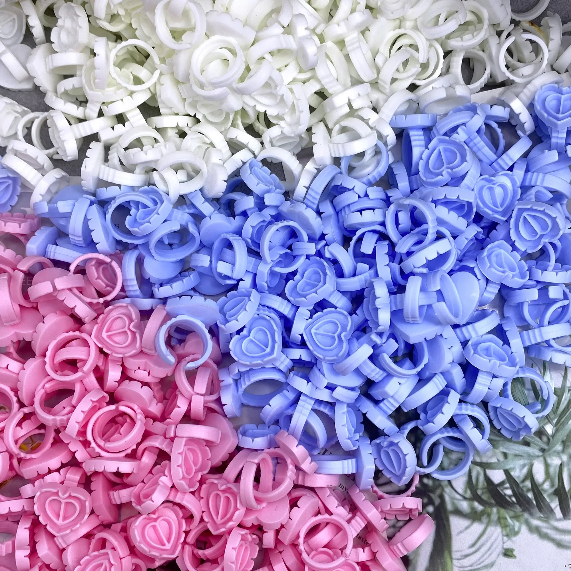 1000Pcs Disposable Eyelash Glue Fan Cup Rings Holder Container Tattoo Pigment Eyelash Extension Tools Lash Supplies  Wholesale