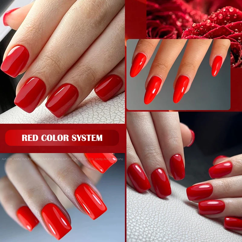 Nail Gel 5Pcs/Set 7ML Red Brown DIY Nail Art Semi Permanent UV Gel Polish Manicure Kit Supplies
