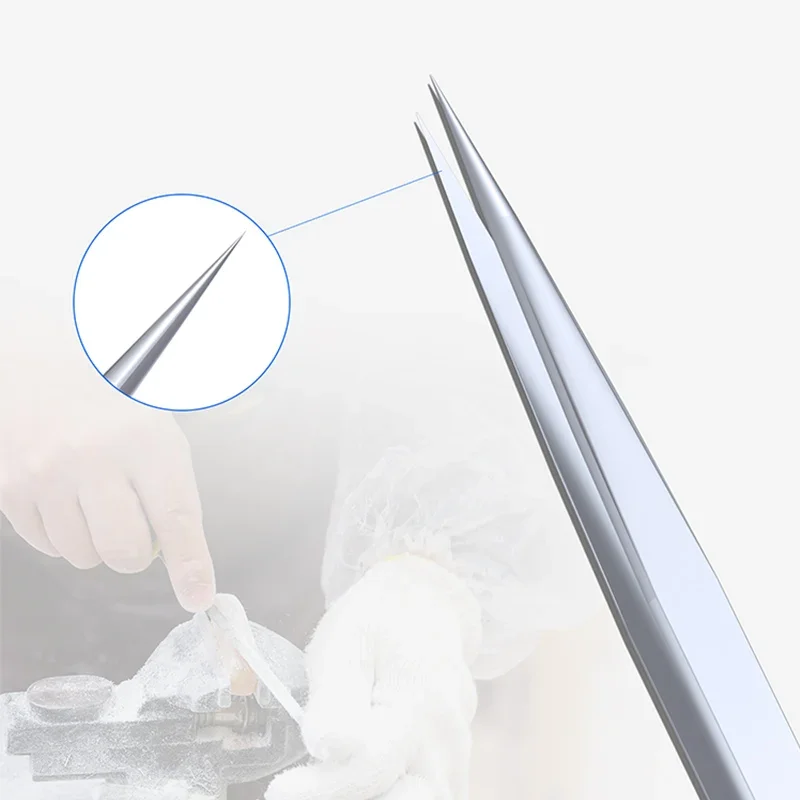 JC AIXUN 합금강 핸드 정밀 트위저, 메인보드 칩 IC bga 심기 주석 플라잉 와이어 클램프 수리 핀치, 0.1mm, 0.15mm