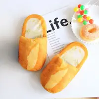 Creative Simulation Bread Slippers Soft Bottom Funny Plush French Bread Slippers Thick Sole Shoes 3D Bread Slides Bedroom 1