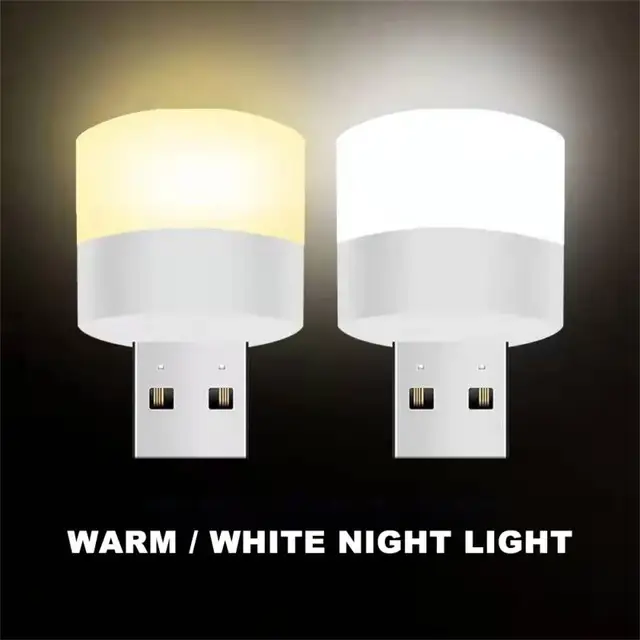 Mini USB Lamp LED Night Light USB Plug Lamp Power Bank Charging Book Lights Small Round Reading Eye Protection Lamps 5