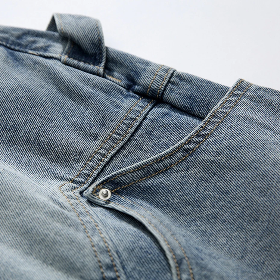 Multi Pocket Cargo Denim Shorts Summer Men Casual Loose Ripped Jeans Shorts Streetwear Harajuku Hip Hop