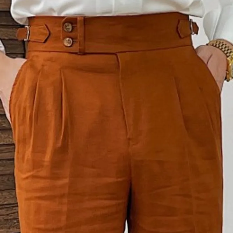 Stretch pants business pants suit pants men pants Linen Straight Leg Pant High Waist Suits for Men