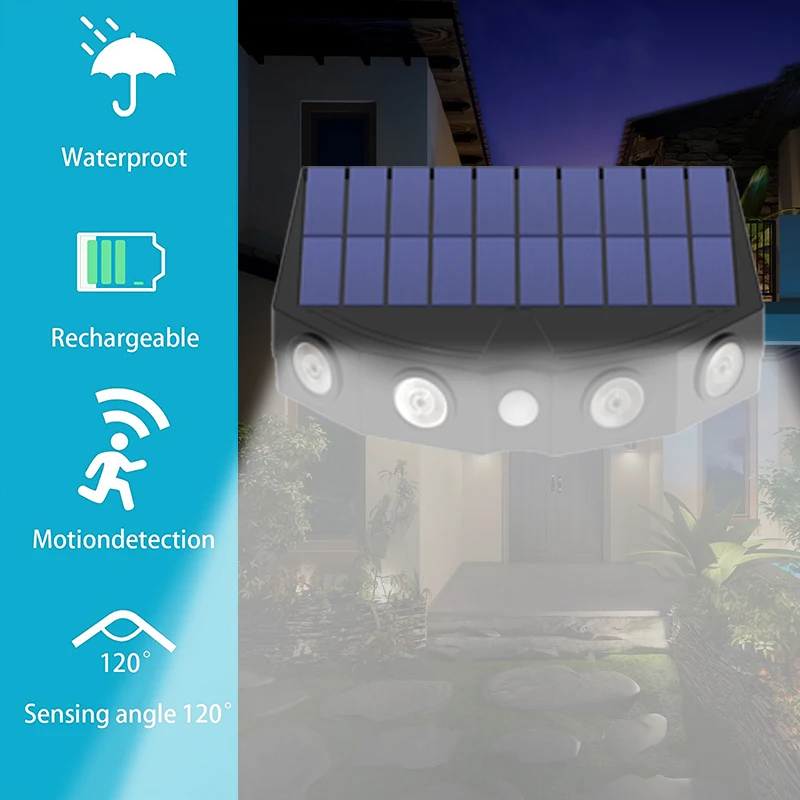 

Solar Motion Sensor Light-LED Spotlight Security Solar Lights,Wireless Solar Flood Light for Porch Garden Patio Driveway Pathway