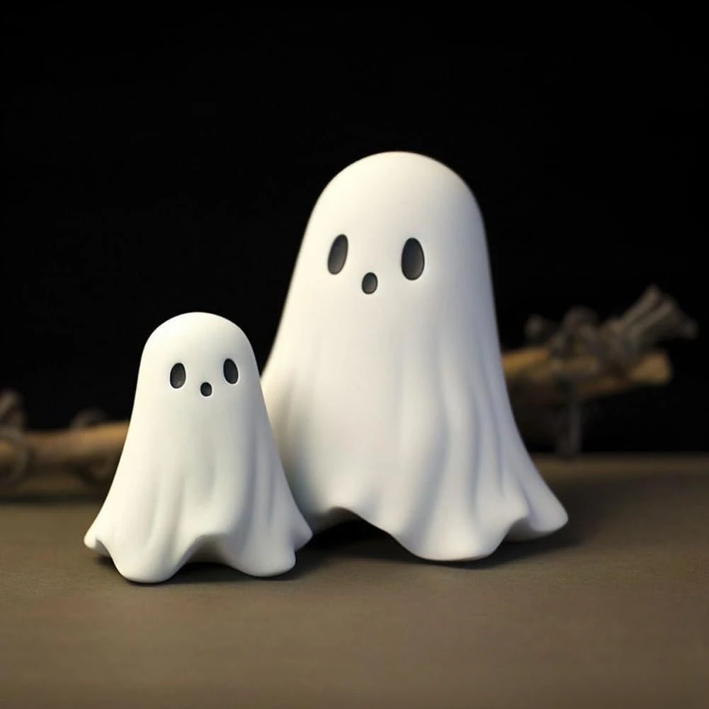 Middle Finger Cute Ghost Statue, Ghosts Small Scary Ghost Figurines, Halloween Home Decorations, Coffee Table Centerpieces Shelf